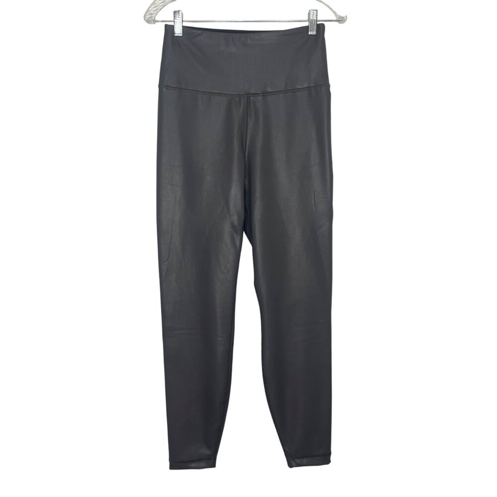 Yogalicious Faux Leather Leggings Womens Medium Gray New Lady Love Ankle Tight